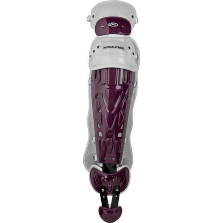 Rawlings Velo Baseball Intermediate Leg Guards | Maroon/White | Intermediate