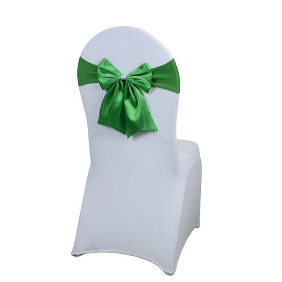 Satin Chair Sashes Bows Ties Ready Made Chair Sashes Elastic Band for Wedding Party Events Banquets Chair Cover Decoration