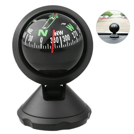 Ball Bearing Compass CARGOOL Mini Car Compass Auto Ball with Adhesive and Delicate Decoration, Perfect for Finding Direction, Universal for Most Cars, Black ()