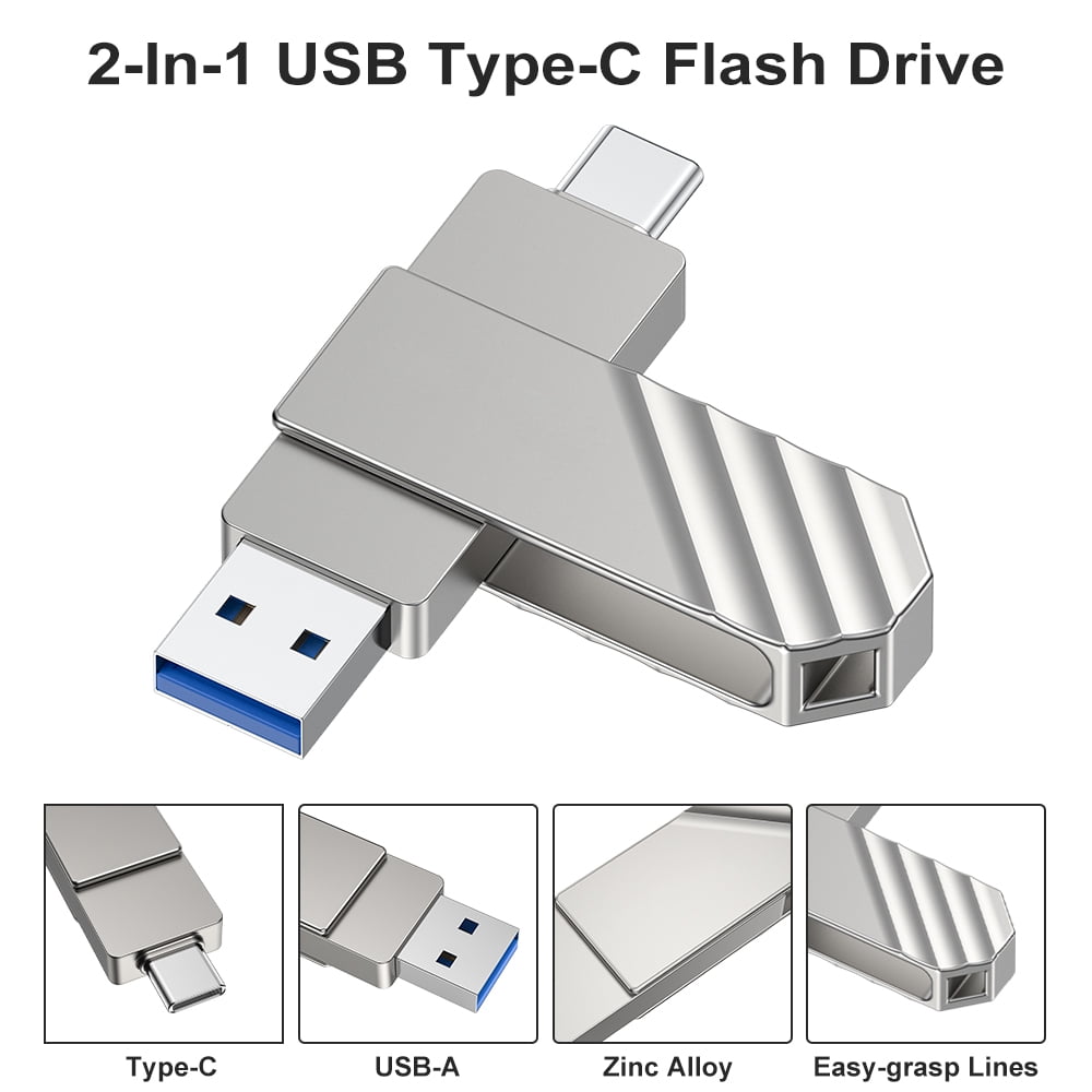 External Hard Drive 256G, KEXIN External SSD USB 3.2 Gen 1 Type C Thumb Drive up to 450MB/s Portable SSD, Silver