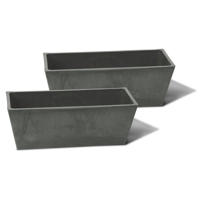 Algreen Valencia Inside/Outside 14-Inch Windowsill Plant Box, Charcoal (2 Pack)