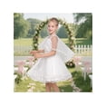 thumbnail image 5 of Sunny Fashion Flower Girls Dress Tulle Spaghetti Strap Sleeveless Church Wedding Bridesmaid White 8 Years, 5 of 8