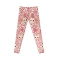 thumbnail image 7 of COEQINE Cat Pink Flower Girls Leggings High Waist Stretch Cute Cat Yoga Pants Soft Tummy Control Sport Legging, for 4-5 Years Kids Girls, 7 of 7
