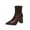 Brown, variant on Bmawag Women's Trendy Boots Pointy Toe Chunky Heel Mid Calf Ankle Boots Women Casual Comfort Fashion Autumn Winter Booties Short Boots Black 38