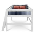 Camaflexi Full Size Low Loft Bed Mission Headboard White Finish