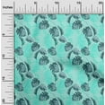 thumbnail image 2 of oneOone Cotton Poplin Aqua Blue Fabric Tropical Leaf Fabric For Sewing Printed Craft Fabric By The Yard 42 Inch Wide, 2 of 5