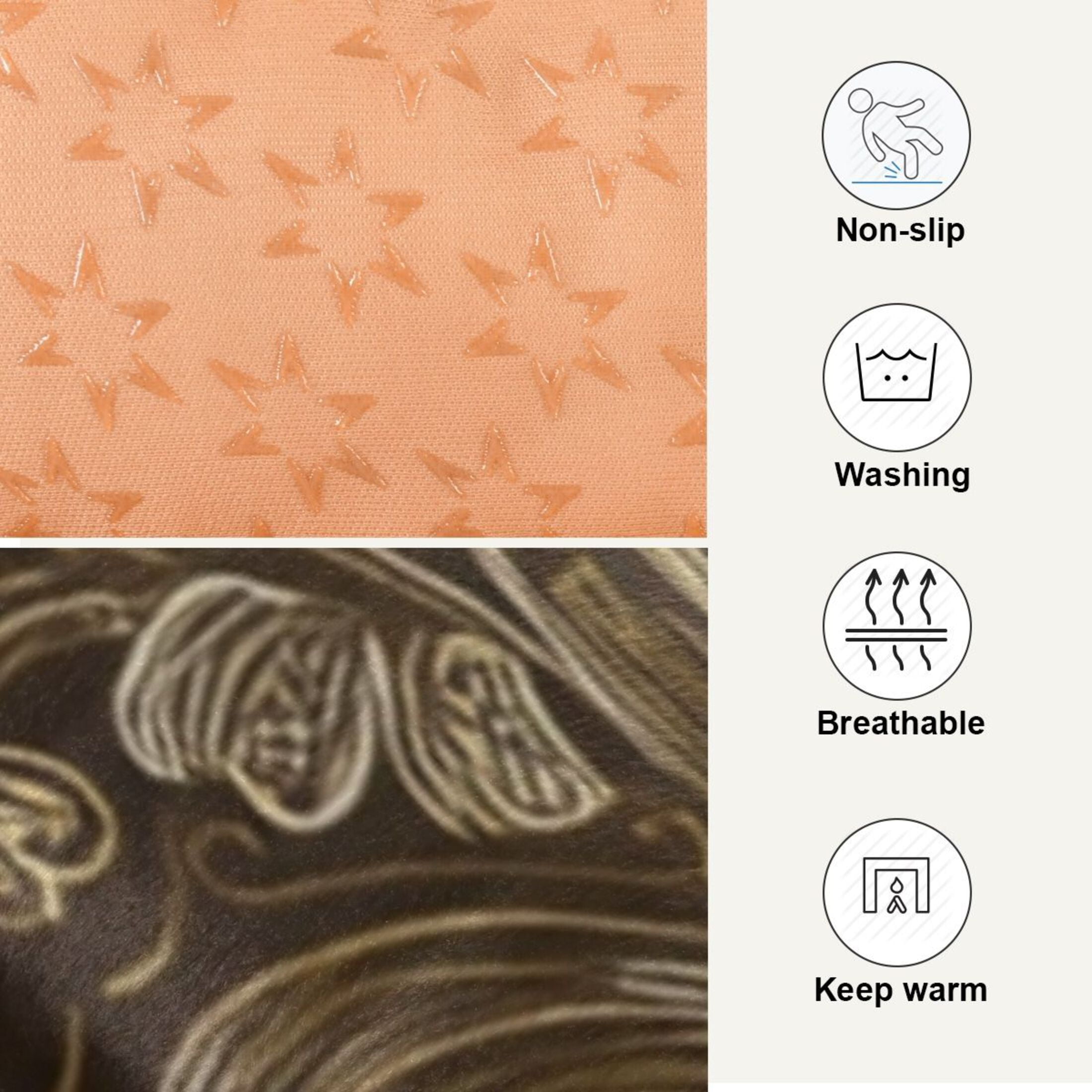 Cozy Mat Pet Bed Indoor Outdoor Warm Soft For Cat Dog Puppy(S/M) A Seamless Pattern with A Gold Foil