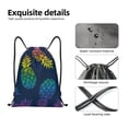 thumbnail image 6 of Kdxio Abstract Bright Pineapple Fruit Retro Print Drawstring Backpack Bag,Waterproof Draw String Back Sack, Gym Drawstring Bags Swim Bag For Unisex, 6 of 9