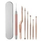 thumbnail image 5 of Pinzas para orejas de acero inoxidable con forma de espiral y forma de pala para orejas luminosas de oro rosa para bebés, 5 of 6