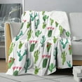 thumbnail image 2 of Cactus Flower Sherpa Throw Blankets Camping Blanket Cozy Bed Decorations Gift Blanket 50x60 Inch with 2 Pillowcase for Cactus Lovers, 2 of 6