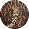 thumbnail image 2 of Round Braided Placemats Set of 6,Leopard Print Washable Dining Table Durable PVC 15 Inch Non-Slip Heat Resistant Place Mats for Table Decor Home Decor, 2 of 7