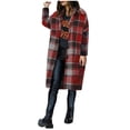 thumbnail image 4 of Busydd Jackets for Women Casual Comfy Lapel Button Long Sleeve Shirts for Women Fashion Long Plaid Jackets with Pockets XL, 4 of 5