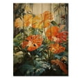 thumbnail image 3 of Designart "Tropical Foliage in Orange and Green IV" Tropical Print on Natural Pine Wood, 3 of 5