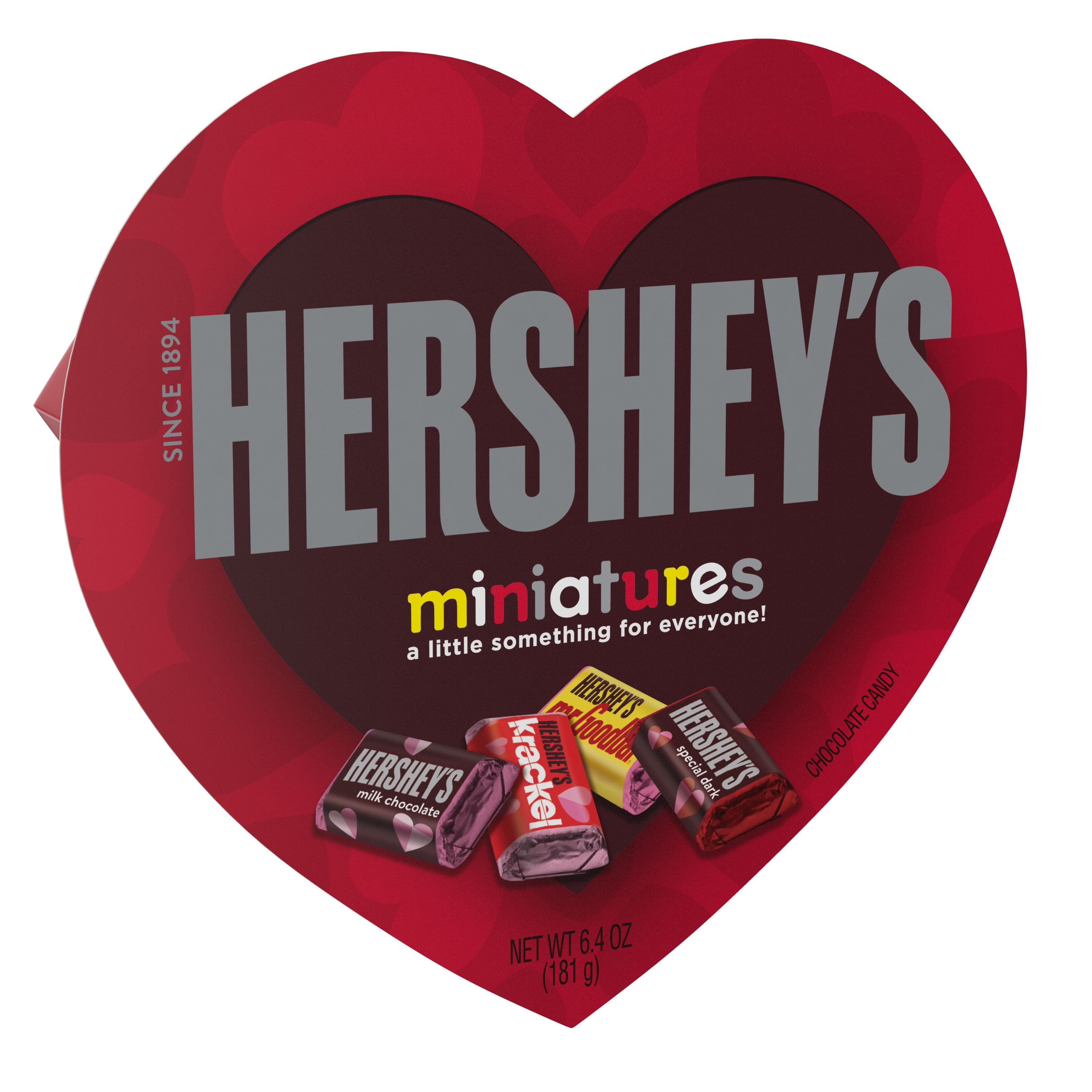 HERSHEY'S, Miniatures, Assorted Chocolate Valentine's Day Candy, 6.4 Oz. Heart Box