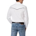 thumbnail image 2 of Ely Cattleman Mens L/S White W/ Black Piping Snap Shirt, 2 of 2