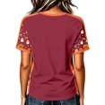 thumbnail image 3 of Yuncity Women Halloween Shirts Pumpkin Graphic Print V Neck Tees Summer Fall Baseball Short Sleeve T-Shirts Casual Loose Fashion Tops Size L, 3 of 5