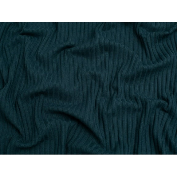 Minerva Viscose Rib Stretch Knit Fabric Dark Teal - per yard