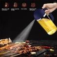 thumbnail image 4 of Pulverizador de aceite de vidrio Botella con mango Reutilizable Pour Dispensador Spice Contenedor Ensalada Versión Cruet Restaurantes Suministros Blue Inevent HA059481-01B, 4 of 7