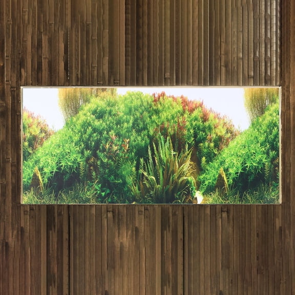 LOLIPPYY Aquarium Fish Tank Background Poster Self Adhesive Sticker Green 1Pack