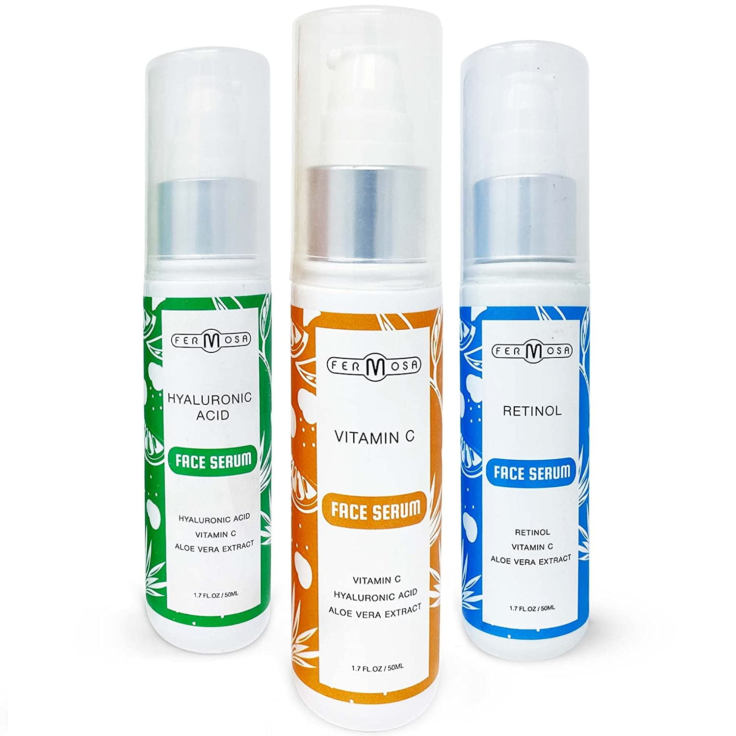 Fermosa Anti-Aging Facial Serum Kit - Vitamin C Serum, Hyaluronic Serum and Retinol Serum, Skin Care Serum Set for Aging Skin