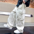 thumbnail image 5 of YunPes Boys Baggy Cargo Pants Lightweight Quick Dry Crinkled Wide Leg Pants Trendy Youth Handsome Streetwear Bottoms with Flap Pockets, 5 of 6