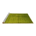 thumbnail image 2 of Ahgly Company Machine Washable Indoor Square Abstract Yellow Contemporary Area Rugs, 3' Square, 2 of 4