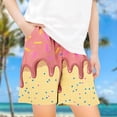 thumbnail image 2 of Angala Toddler Boys Shorts Ice Cream Print Elastic Waist Shorts Summer Cute Handsome Comfortable Outdoor Play Wear Kids Shorts Size 9-10 Years Pink, 2 of 4