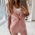 thumbnail image 2 of Vedolay Women's 2023 Jackets Suit Jackets for Women Lapel Collar Single Long Sleeve Crop Top Blazer Jacket,Pink XXL, 2 of 5