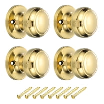 4 Pcs Dummy Door Handles Round Stainless Steel Door Knobs Non-Turning Side Knob Bright Gold