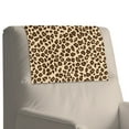 thumbnail image 4 of SCRAWLGOD Leopard Print Beige Brown 17x27in Headrest Cover for Recliner Chair, PU Leather Lazy Boy Recliner Headrest Cover, Furniture Head Rest Protector for Sofa, 2 PCS, 4 of 7