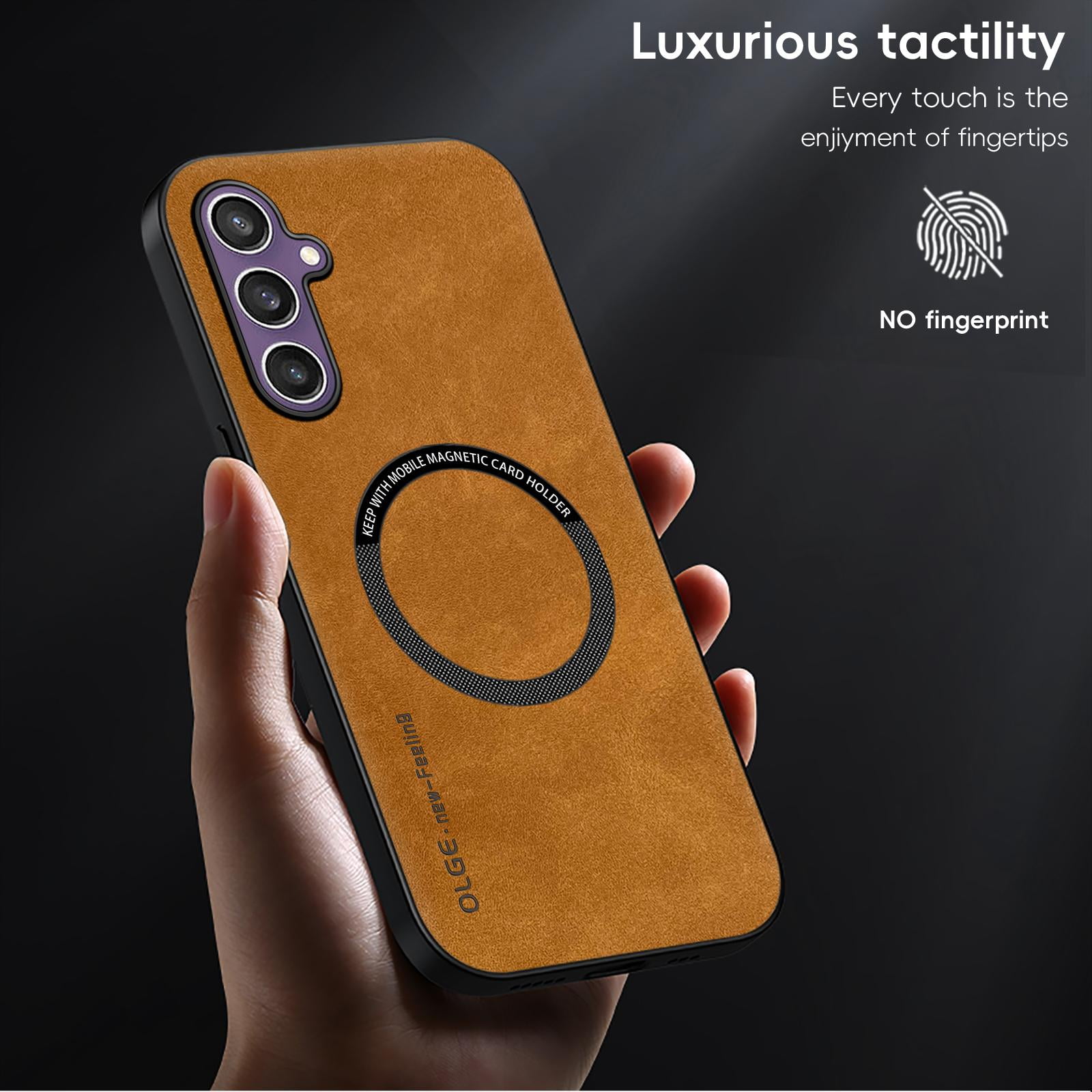 for Samsung Galaxy A17 5G Case Magnetic, Compatible with Magsafe & Car Mount Slim Fit Shockproof Anti-Scratch Bumper Drop Protection Phone Case for Samsung Galaxy A17 5G, Brown