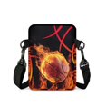 thumbnail image 2 of Chririnla Satchel Bags Burning Basketball Pattern Lightweight Crossbody Bags for Shop, Polyester Zipper Phone Cross Body Bags, 2 of 7