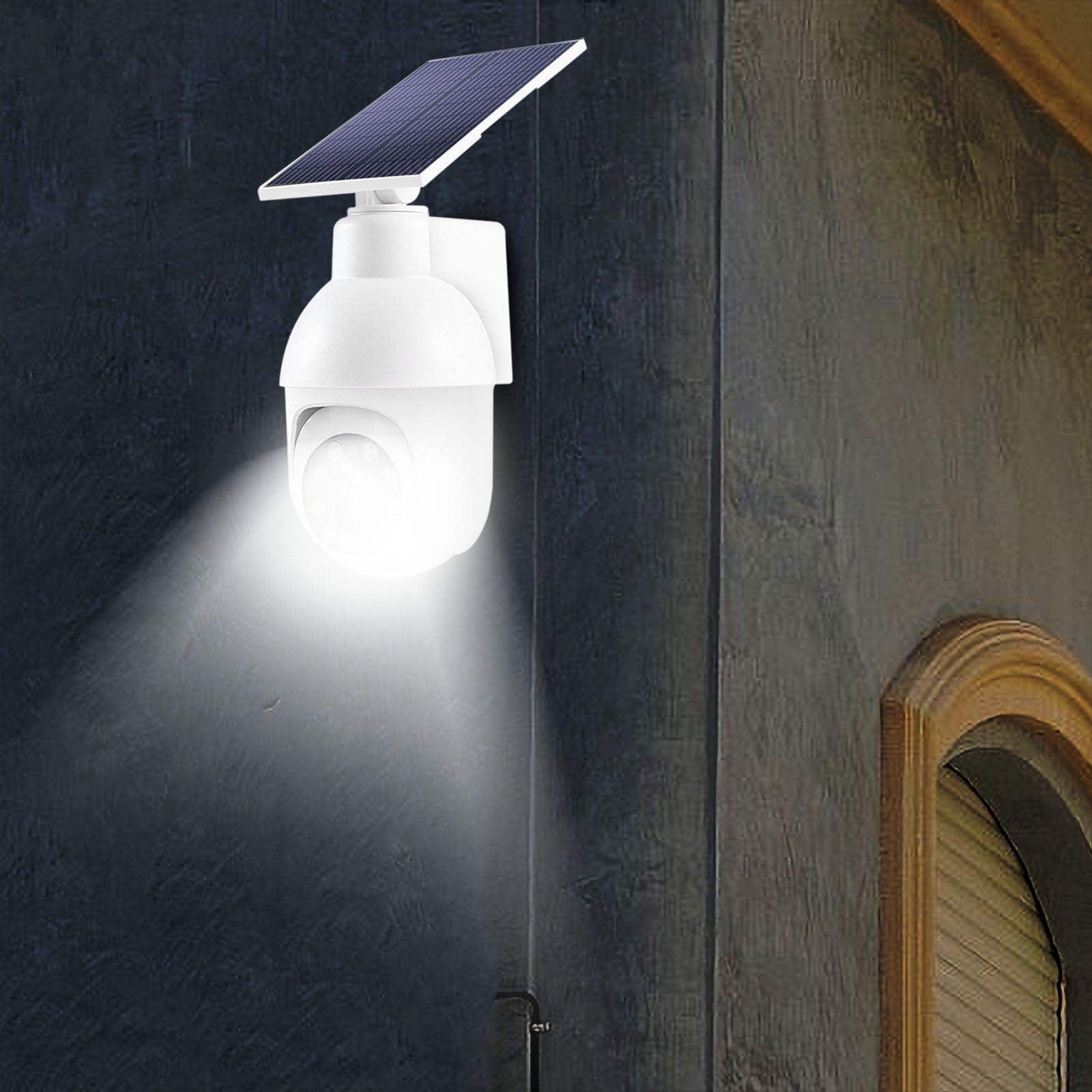 InsCrazy Cameras for Home Security, Solar Energy Outdoor Courtyard Light Intelligent Human Sensing Light Simulation Monitoring Camera Street Light
