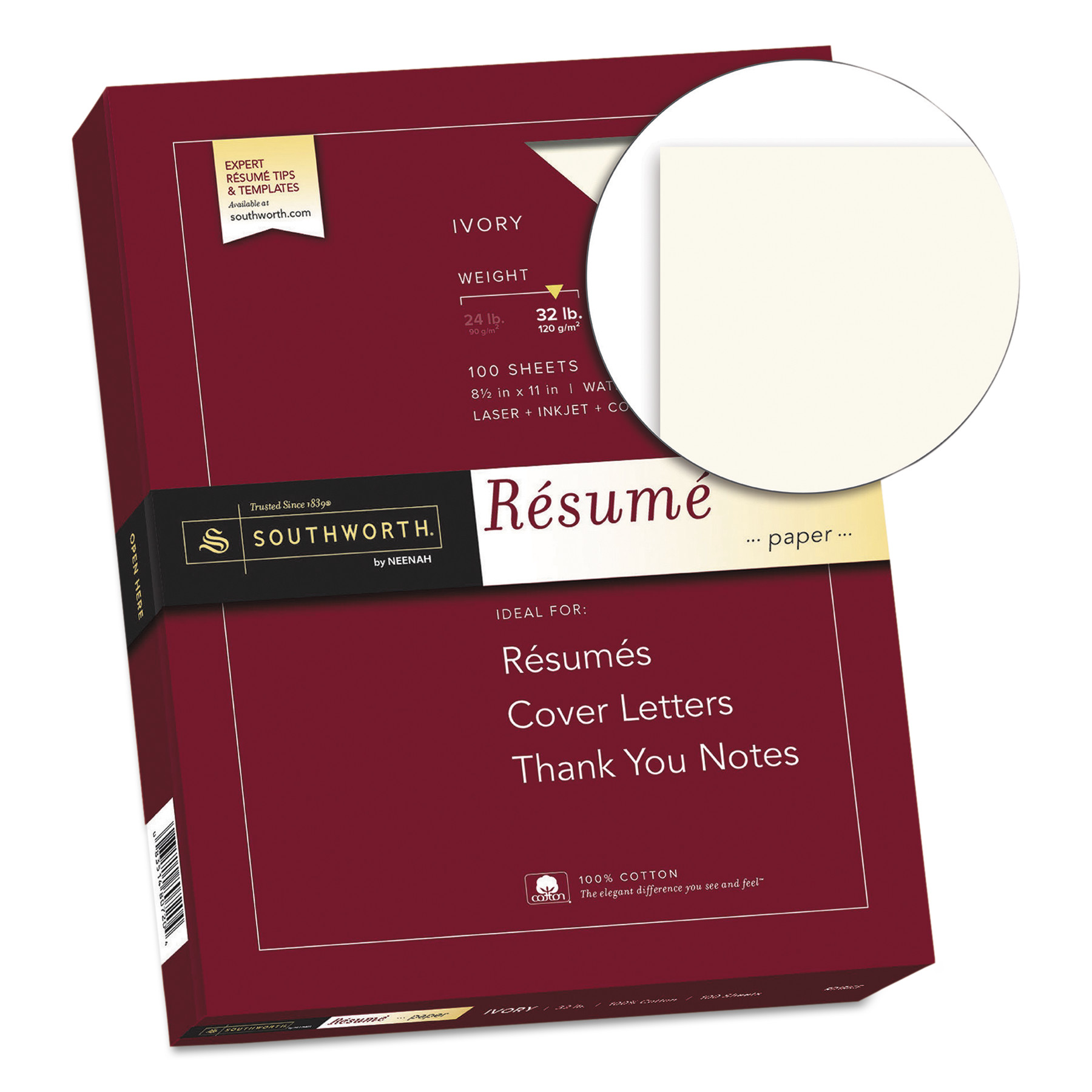 resume Southworth Resume Paper southworth 100 cotton resume paper 32lb 8 12 x 11 ivory wove sheets walmart com