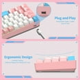 thumbnail image 4 of ZIYOU LANG T60 Wired 60% TKL Mechanical Gaming Keyboard with Led Rainbow Backlight Ultra-Compact NKRO Tactile Clicky Blue Switch Tri-Color ABS Keycap for Windows Laptop PC Mac Gamer(Pink/White), 4 of 7