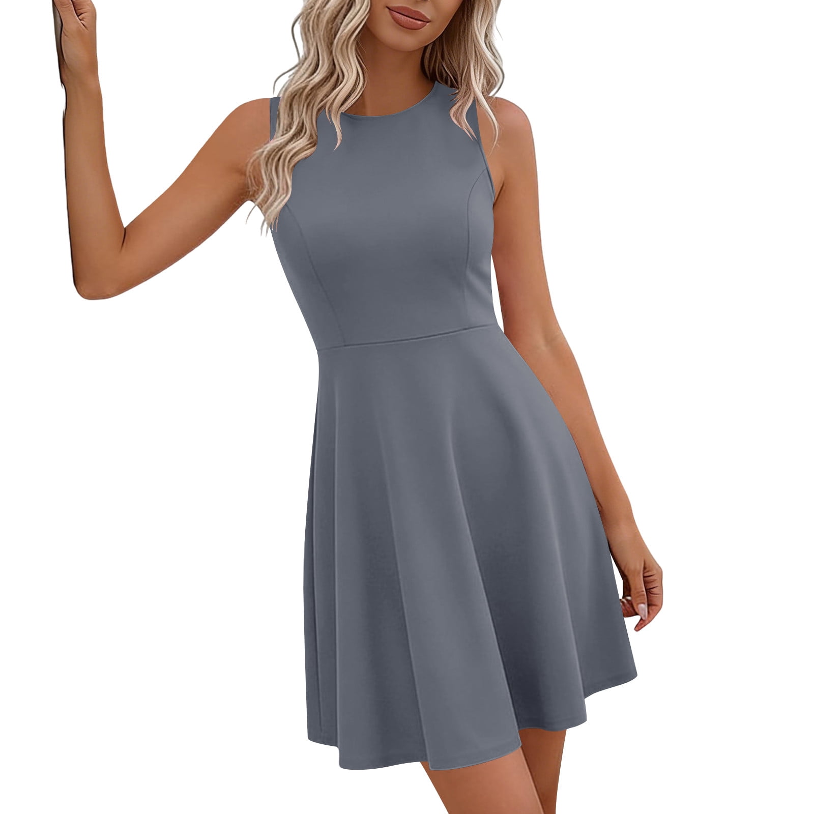 Oplxuo Summer Dresses for Women 2026 Elegant Classy Spring A Line Business Casual Work Graduation Cocktail Short Dress