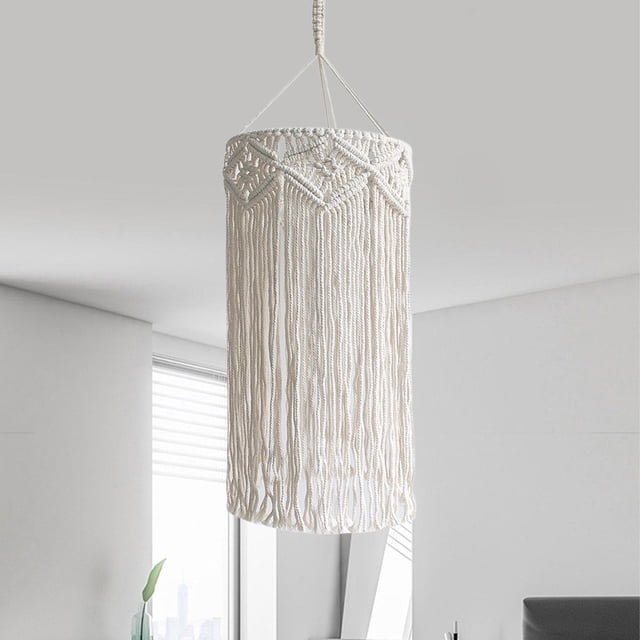 Pantalla de luz de macramé colgante bohemio Fernando Pantalla de lámpara de macramé