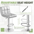 thumbnail image 5 of Wubio Bar Stools Modern Pu Leather Swivel Adjustable Hydraulic Bar Stool Square Counter Height Stool Set of 2 (Sliver), 5 of 14