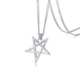 thumbnail image 3 of Collar con colgante de pentagrama satánico TempBeau de acero inoxidable, 3 of 7