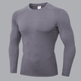 thumbnail image 2 of SUYIDA Men's Velvet Fitness Top, Long Sleeve Elastic Sports Tee, Training Running Quick Dry Shirt, 2 of 4