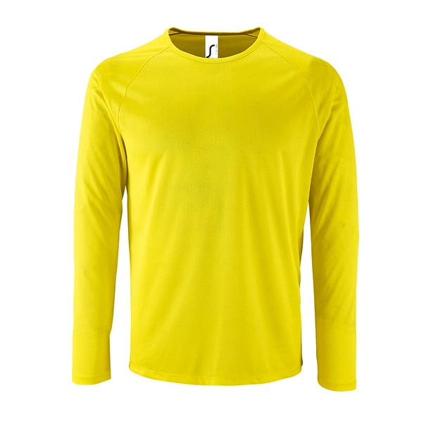 SOLS Camiseta de Deporte de Manga Larga para Hombre Tonos Neon Amarillo Neon SOLS UTPC2903 neonyellow Bodega Aurrera en linea