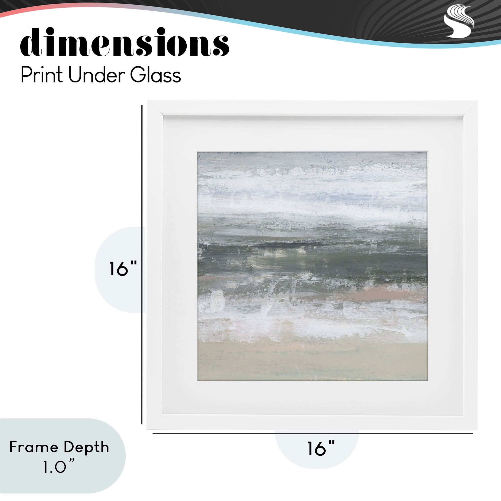 Stupell Industries Subdued Pastel Tides White Framed Print Under Glass, design by Ethan Harper