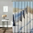 thumbnail image 2 of Fenyluxe Snowy Beach Shower Curtain 100% Polyester Fiber Home Bathtubs Bathroom Decoration Washable with Hooks 60"x72, 2 of 7