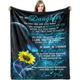 thumbnail image 1 of LHSHID Gift for My Daughter Blanket from Mom as Birthday Present I Love You Letter to Her Ultra Soft Flannel Fleece Light Weight Bed Throw 30"x40", 1 of 7