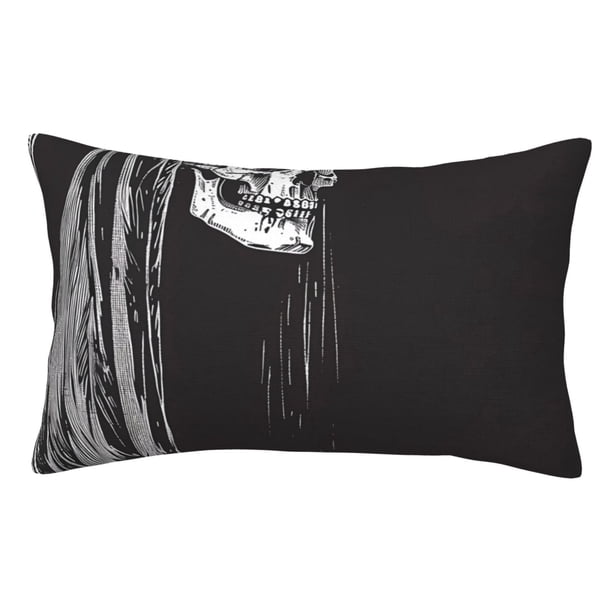 Balery Gothic Skull Drape Funda de Cojín Estampada, Regalos para Mujeres, Regalos de Amor para Ella, Regalos para Novia o Esposa, Funda de Almohada-20"x30"