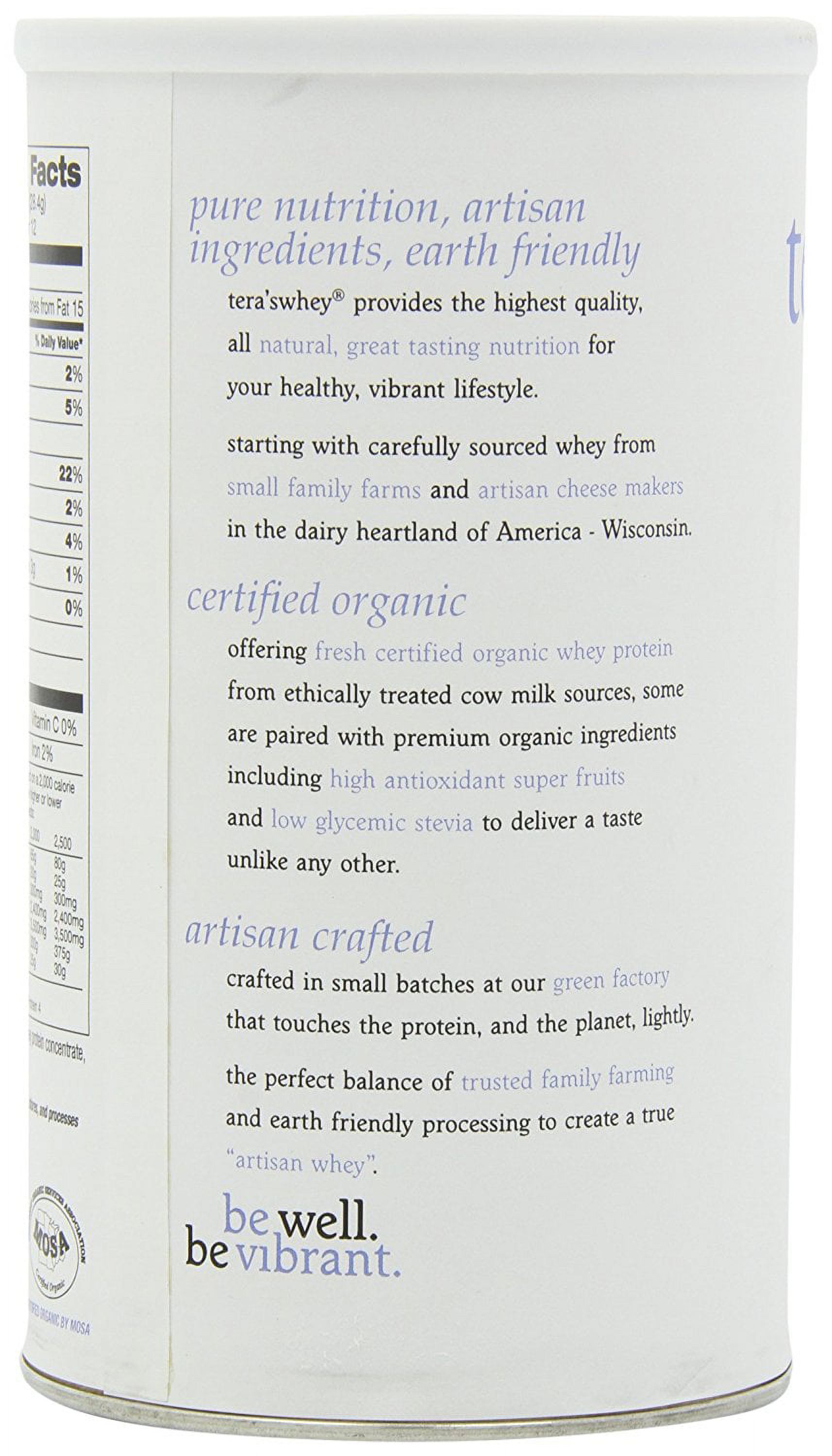 tera's: Organic Gluten-Free Certified Grass-Fed Whey Protein, Unsweetened, 12 oz