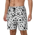 thumbnail image 2 of Uemuo Black Footprints Pattern Mens Swim Trunks Quick Dry Board Shorts with Mesh Lining, Stretch Beach Shorts Quick Dry No-Chafing Board Shorts-, 2 of 9