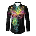 thumbnail image 4 of ChaoLingNeng Mens Shirt Sequin Button Down Top Mens Party Shirt,Men Casual Long Sleeve Autumn Winter Carnival 3D Printed Shirts Fashion Top Blouse Shirts,Mardi Gras Holiday Shirt for Men, 4 of 5