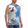 thumbnail image 2 of Pofeuu Cute Cloud Bichon Frise Print Men's Muscle T-Shirt, Sleeveless, Muscle Tank, Classic Muscle Tee Top For Men Casual Sleeveless Muscle T-Shirt Trendy Clothes-Large, 2 of 7