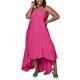 thumbnail image 1 of Gibobby Vestido Casual para Mujer Mujeres Casual Color sólido Sin mangas Chaleco hueco Dobladillo irregular Vestido largo(Rosa caliente,G), 1 of 5